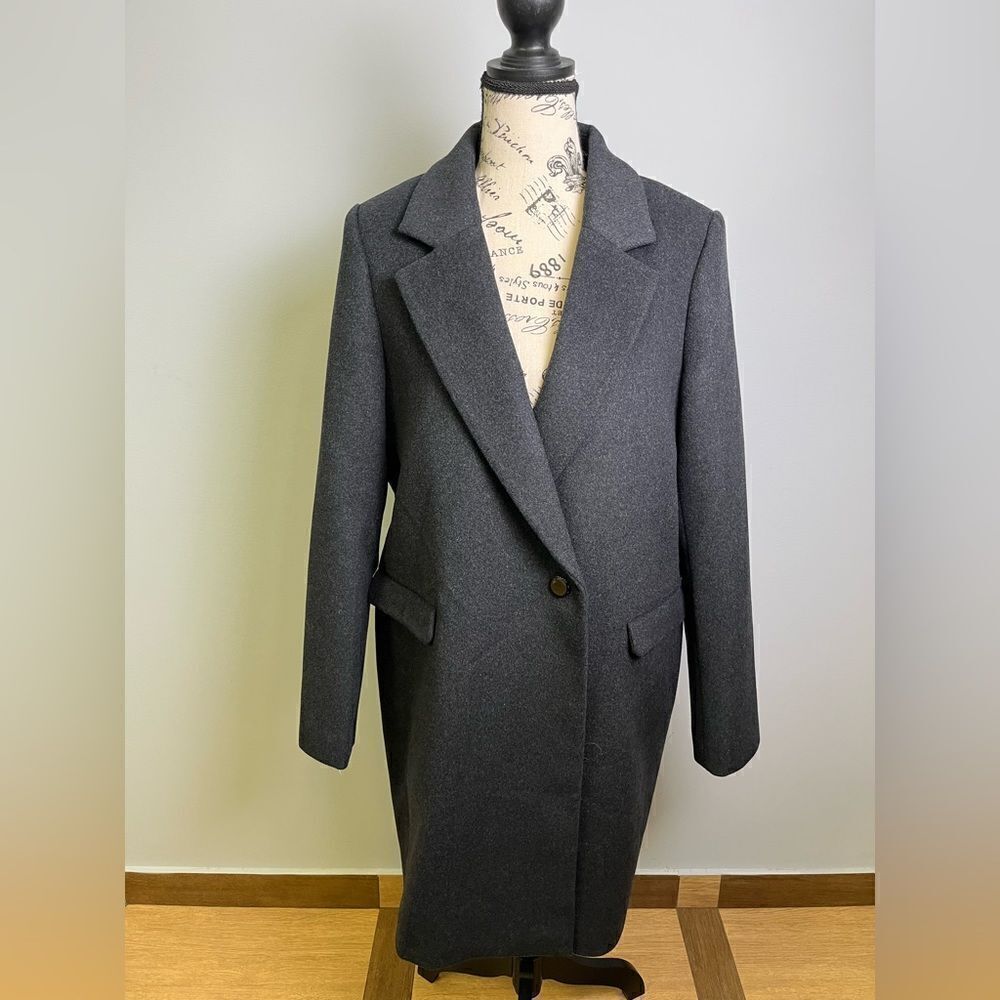Scotch&soda single-breasted mid-length wool blend coat New Size M - Picture 4 of 15